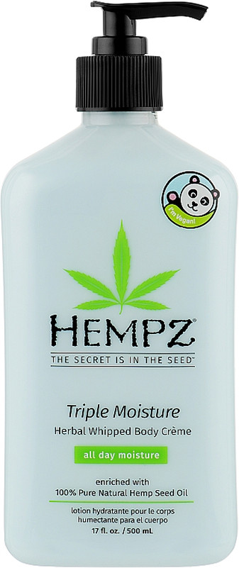 Крем нежный  для тела тройного действия  HEMPZ Triple Moisture Herbal Whipped Body Creme, 500 мл