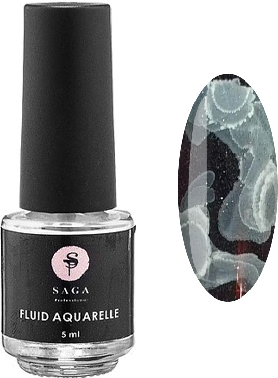 Гель-лак акварельні краплі білі Saga Professional