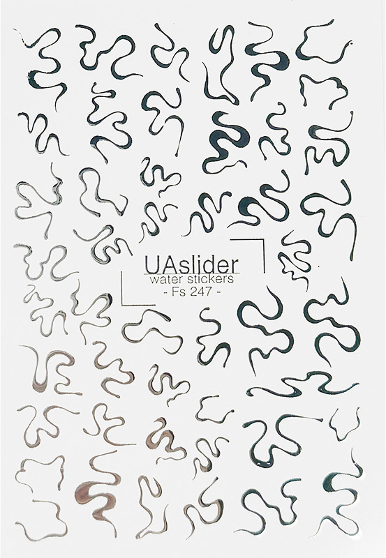 Слайдер-дизайн для ногтей Fs 247 silver Slider