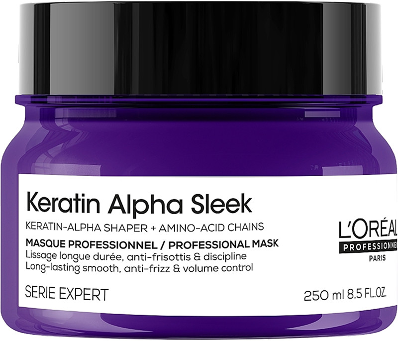 Маска для гладкости и контроля пушистости волос Keratin Alpha Sleek L’Oreal Professionnel Paris, 250 мл