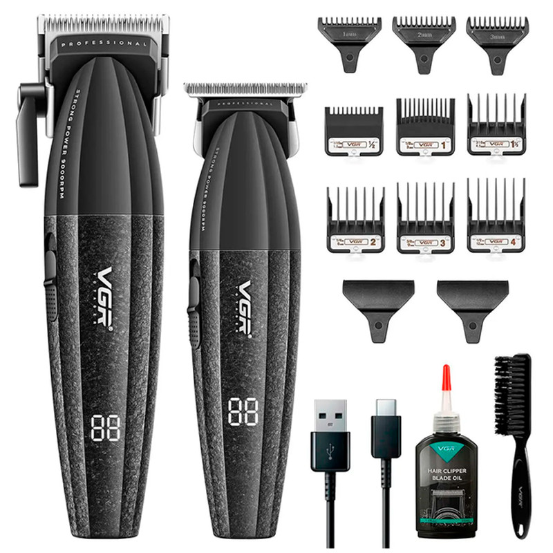 Набір машинка+тример Black V-640BK VGR  Фото 2 
