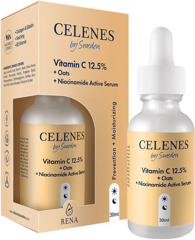 Сироватка з вітаміном С 12.5%+ OATS+ніацинамід Celenes, 30 мл  Фото 2 
