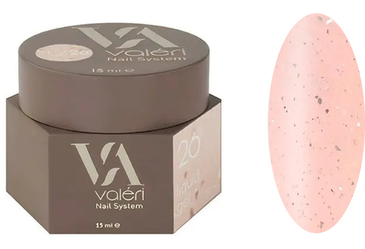 Жидкий гель для укрепления ногтей 26 Liquid Gel VALERI, 15 мл