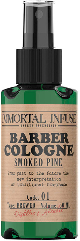 Мини-одеколон после бритья INFUSE BARBER COLOGNE SMOKED PINE Immortal, 50 мл