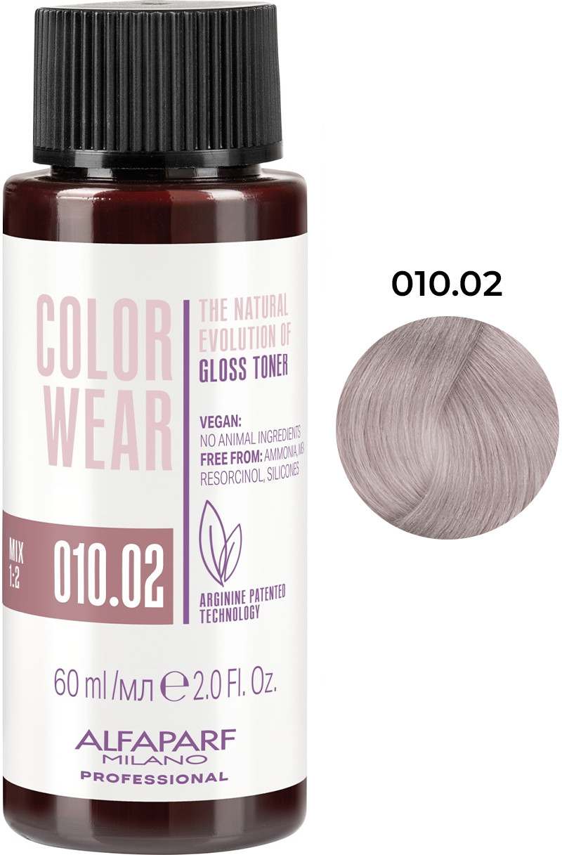 Тонирующая краска для волос Color Wear Gloss тон 010.02 Alfaparf, 60 мл 