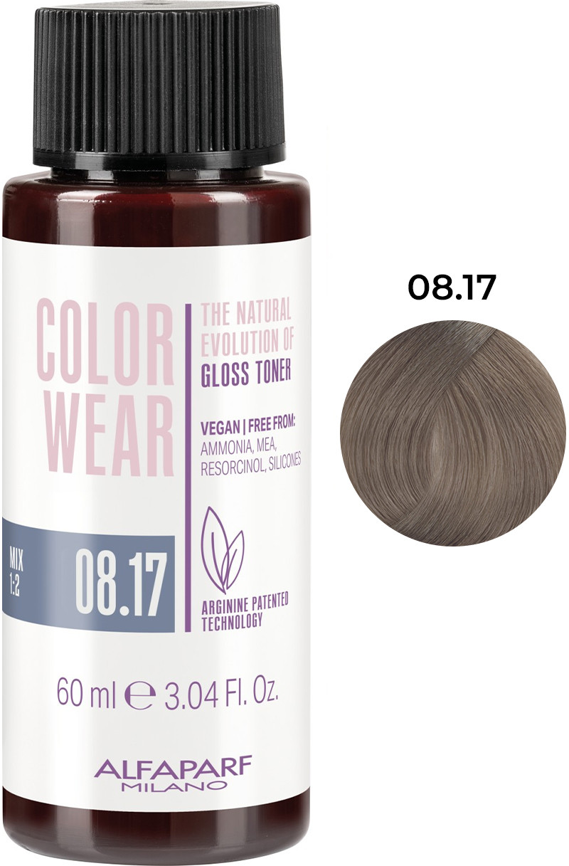 Тонуюча фарба для волосся Color Wear Gloss тон 08.17 Alfaparf, 60 мл 