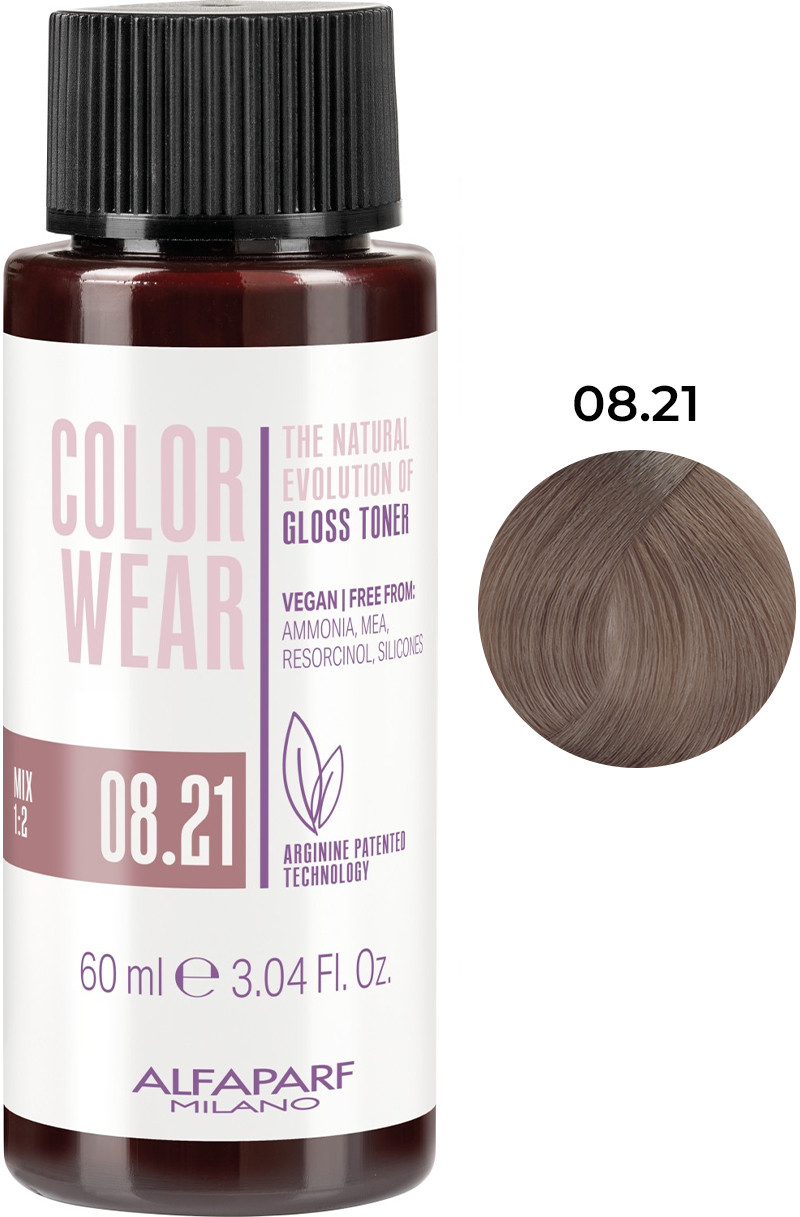 Тонуюча фарба для волосся Color Wear Gloss тон 08.21 Alfaparf, 60 мл 