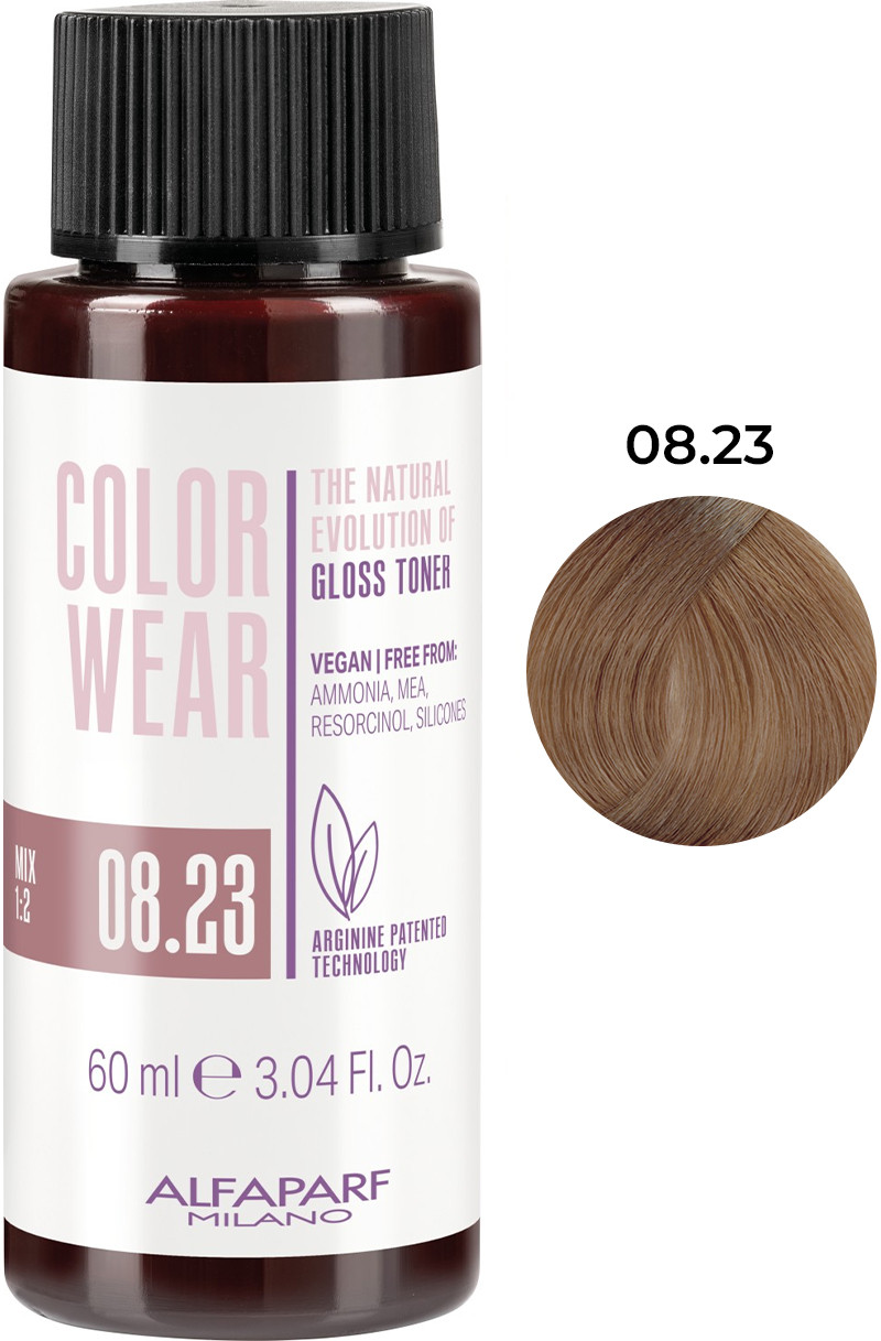 Тонуюча фарба для волосся Color Wear Gloss тон 08.23 Alfaparf, 60 мл 