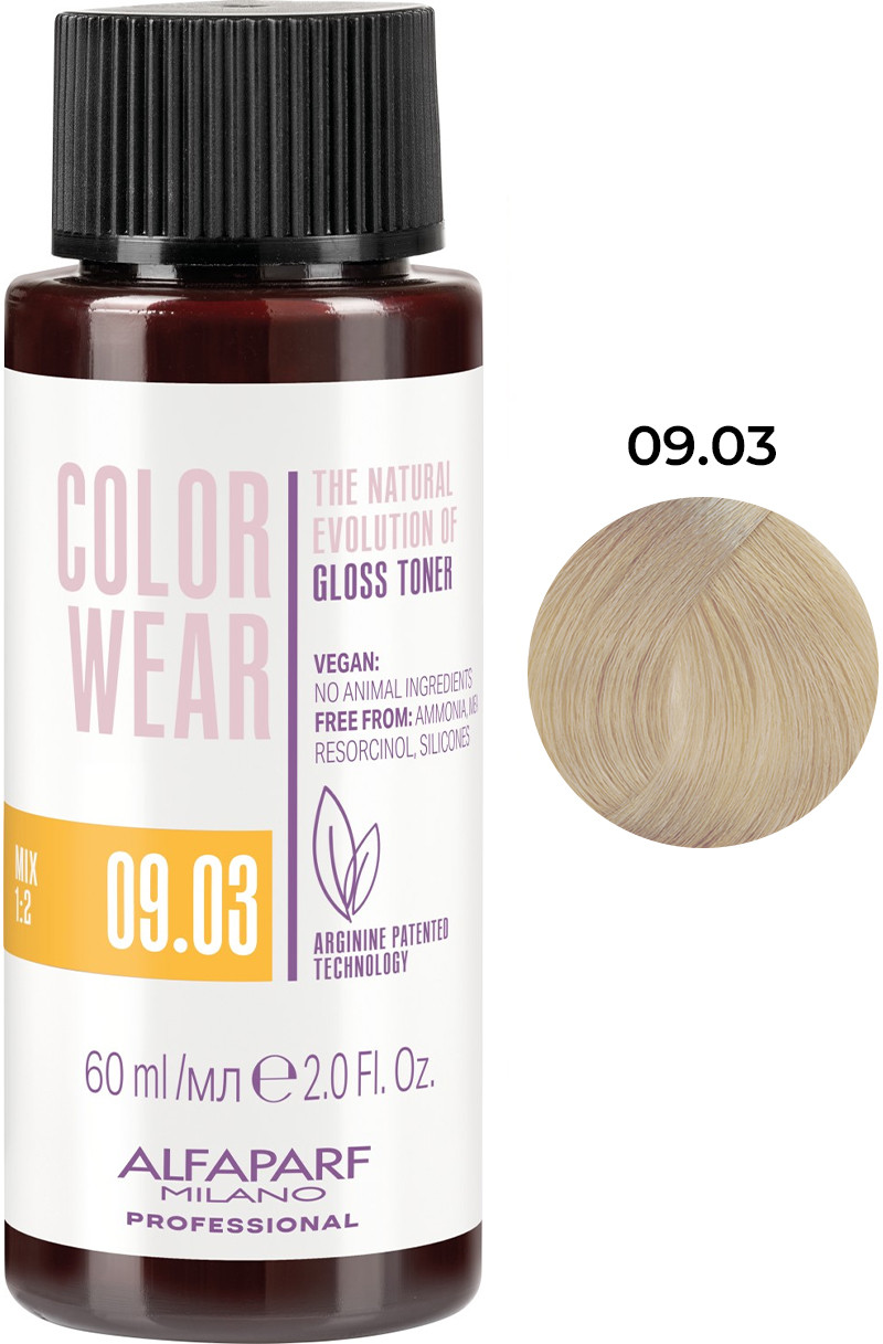 Тонуюча фарба для волосся Color Wear Gloss тон 09.03 Alfaparf, 60 мл 