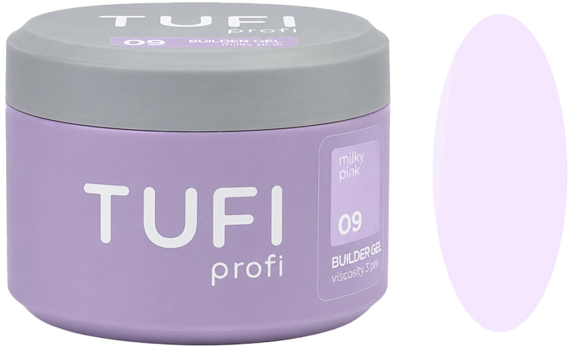 Гель для наращивания Builder Gel UV/LED 09 Milky Pink TUFI profi, 30 мл