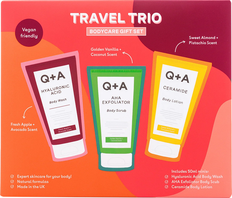 Подарочный набор для тела Q+A Travel Trio