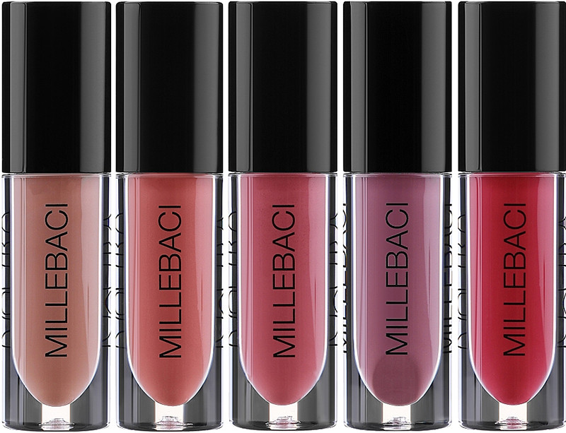 Набір KISSES EXPERIENCE n.3 Nouba (5 міні стійких помад Millebaci №.16, 41, 55, 49,50)