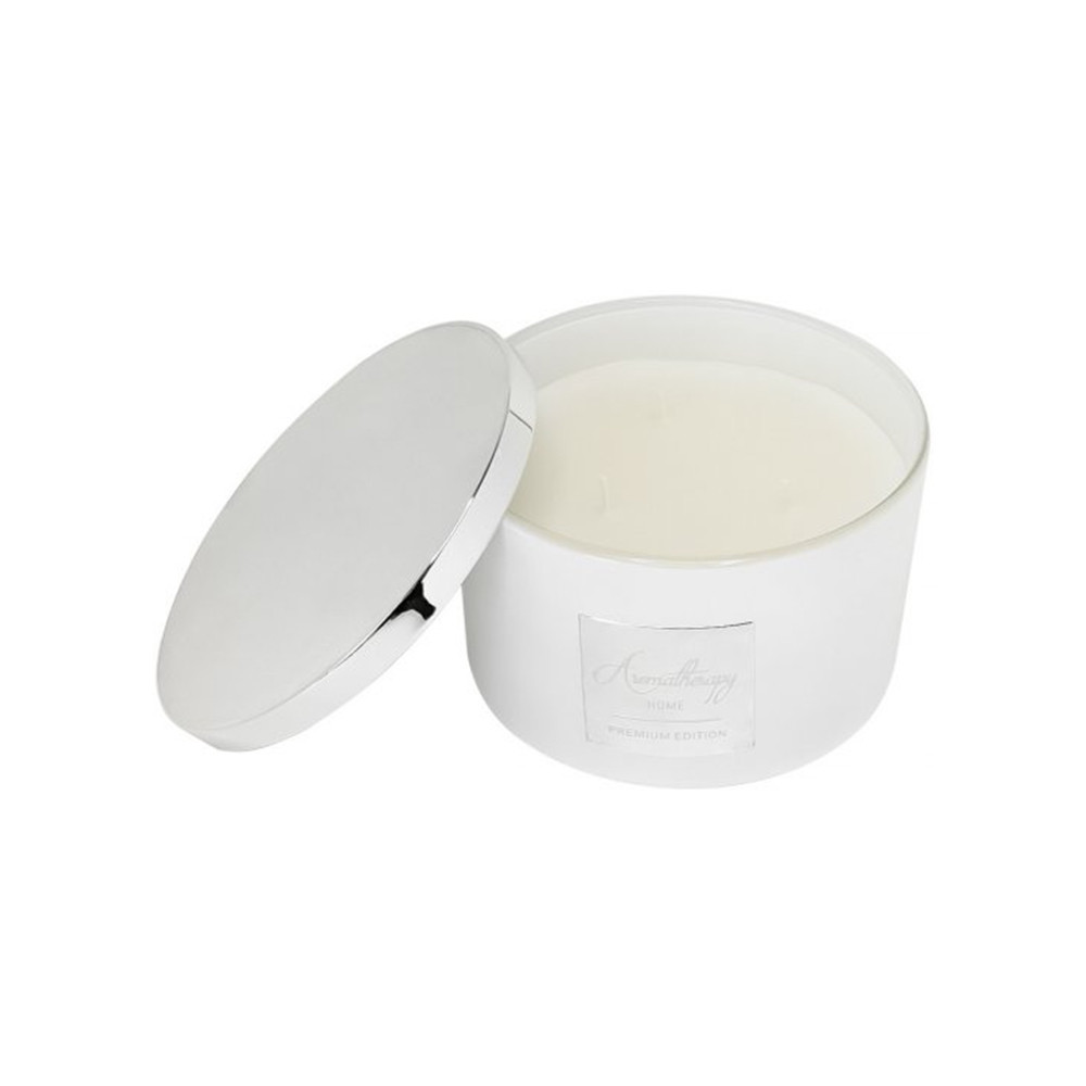 Свічка ароматизована Amber Wood (срібло) Pepco Home Luxury Candle  Фото 2 