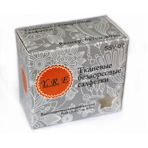 Салфетка 6х7 см безворсовая Yre, 80 шт