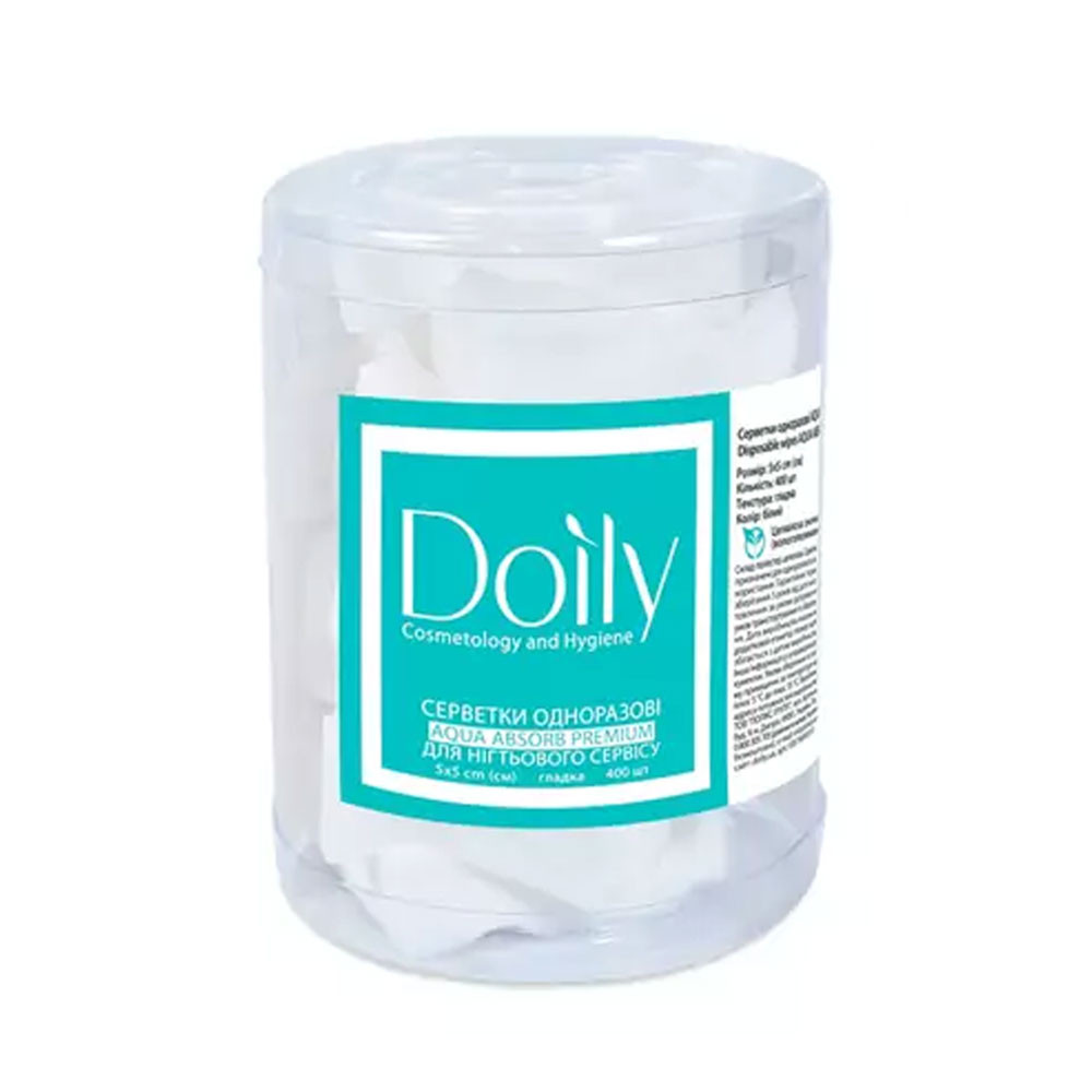 Серветки з целюлози в тубусі Aqua Absorb 5х5 см Doily, 400 шт на beauty-prof.com Фото 3 Серветки з целюлози в тубусі Aqua Absorb 5х5 см Doily, 400 шт Фото 3