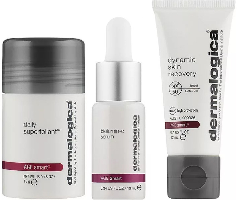 Набір для анти-ейдж захисту шкіри - Age Defense Kit (Daily Superfoliant 13 г, Biolumin-C Serum 10 мл, Dynamic Skin Recovery SPF50 12 мл) Dermalogica на beauty-prof.com Набір для анти-ейдж захисту шкіри - Age Defense Kit (Daily Superfoliant 13 г, Biolumin-C Serum 10 мл, Dynamic Skin Recovery SPF50 12 мл) Dermalogica