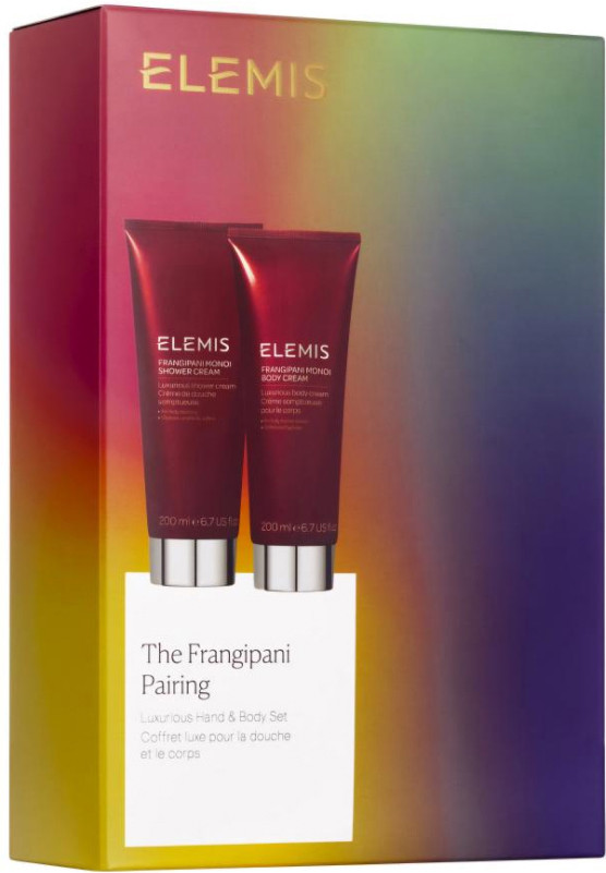 Набір Розкішний дует для тіла Франжипані - Kit: The Frangipani Pairing Luxurious Shower&Body Set (Frangipani Monoi Body Cream 200 мл; Frangipani Monoi Shower Cream 200 мл) Elemis  Фото 3 