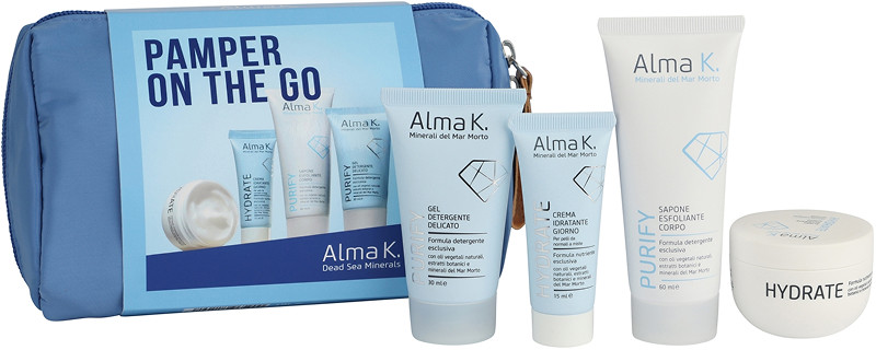 Набір дорожній для для обличчя та тіла Pamper On the Go Alma K, (30мл/15мл/60мл/50мл)  Фото 2 