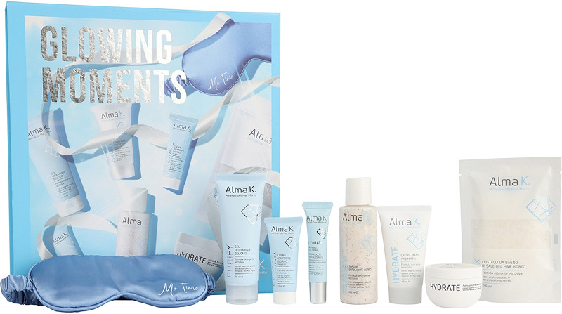 Набор для лица и тела Glowing Moments Alma K, (75 мл/15 мл/8 мл/100 мл/40 мл/50 мл/100 г) 