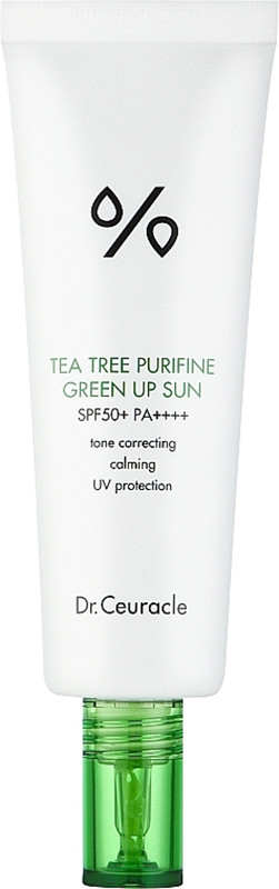 Солнцезащитный крем против покраснений Dr.Ceuracle Tea Tree Purifine Green Up Sun SPF50, 50 мл