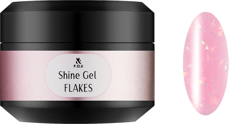 Гель для зміцнення нігтів Shine Gel Flakes 002 F.O.X, 15 мл