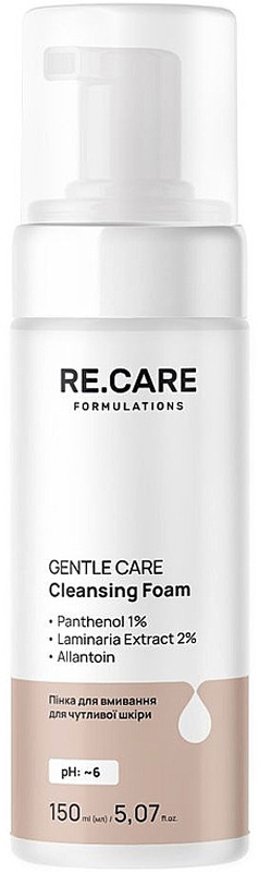 Пінка для вмивання для чутливої шкіри Gentle Сare Cleansing Foam RECARE, 150 мл