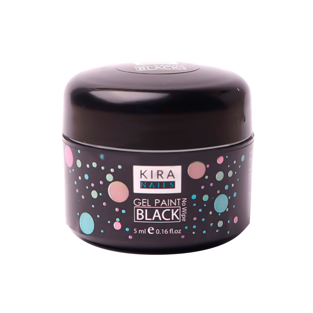 Гель-краска черный Kira Nails, 5 мл