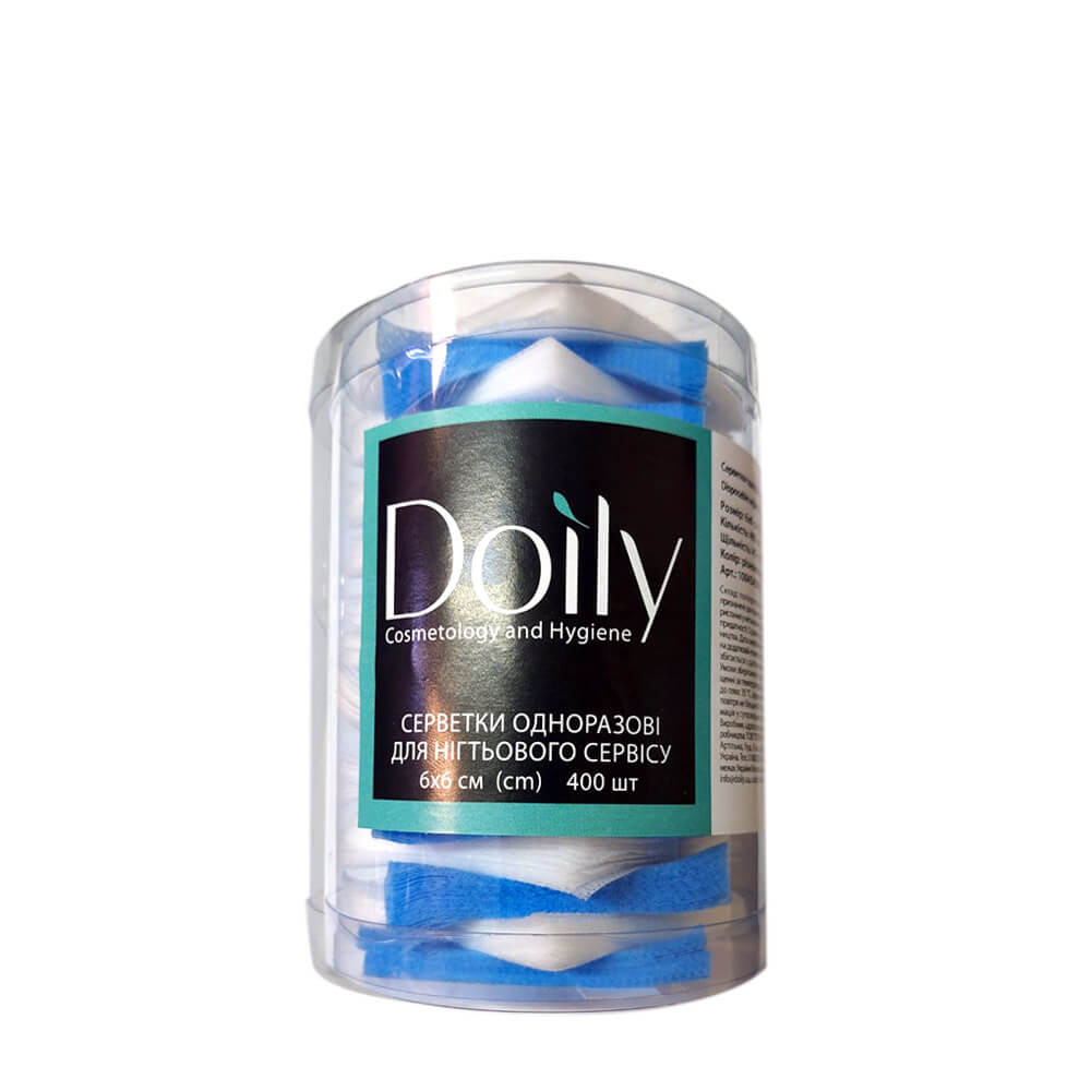 Салфетки 6х6 см спанбонд в тубусе разноцветные Doily, 400 шт  Фото 2 