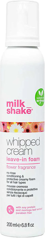 Крем-пенка несмываемая для увлажнения волос Whipped Cream Leave-in Foam Flower  Milk Shake, 200 мл