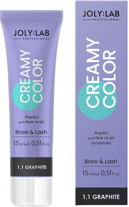 Фарба для брів та вій графітова Creamy Color Joly:Lab, 15 мл 