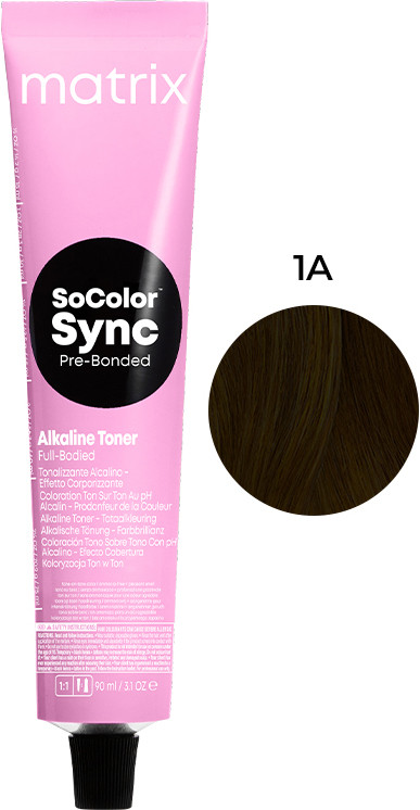 Краска для волос тонер тон в тон PRE Bonded Socolor Sync 1A 90мл Matrix