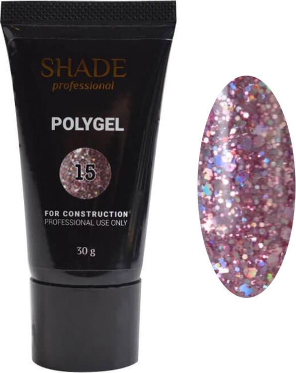 Полигель №15 с шиммером Shade, 30 мл