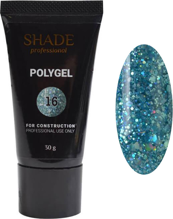 Полігель №16 з шиммером Shade, 30 мл