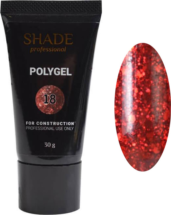 Полігель №18 з шиммером Shade, 30 мл