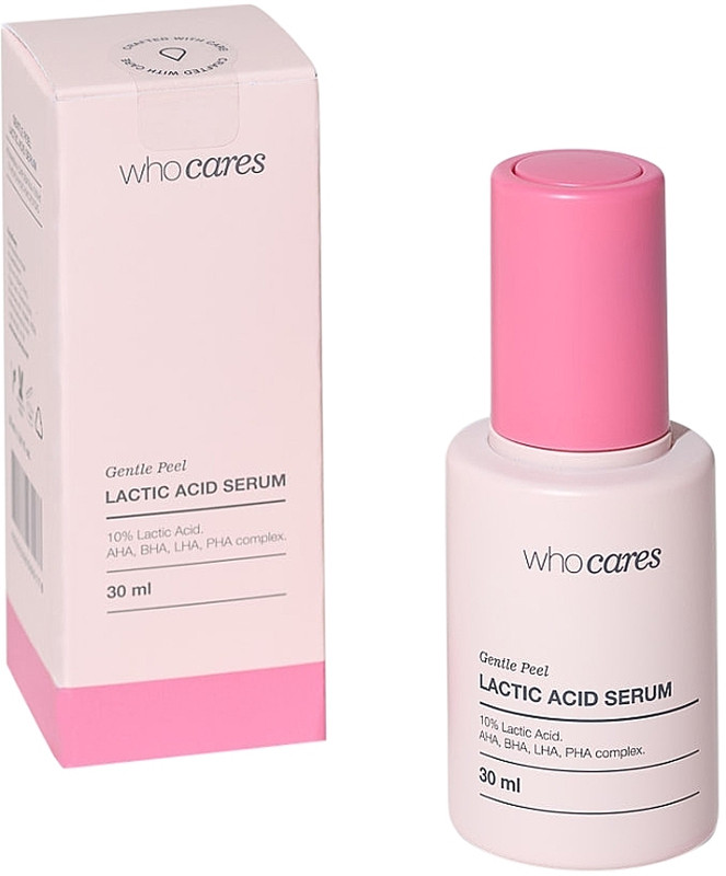 Сироватка-пілінг незмивна із молочною кислотою whocares Gentle Peel Lactic Acid Serum, 30 мл  Фото 2 