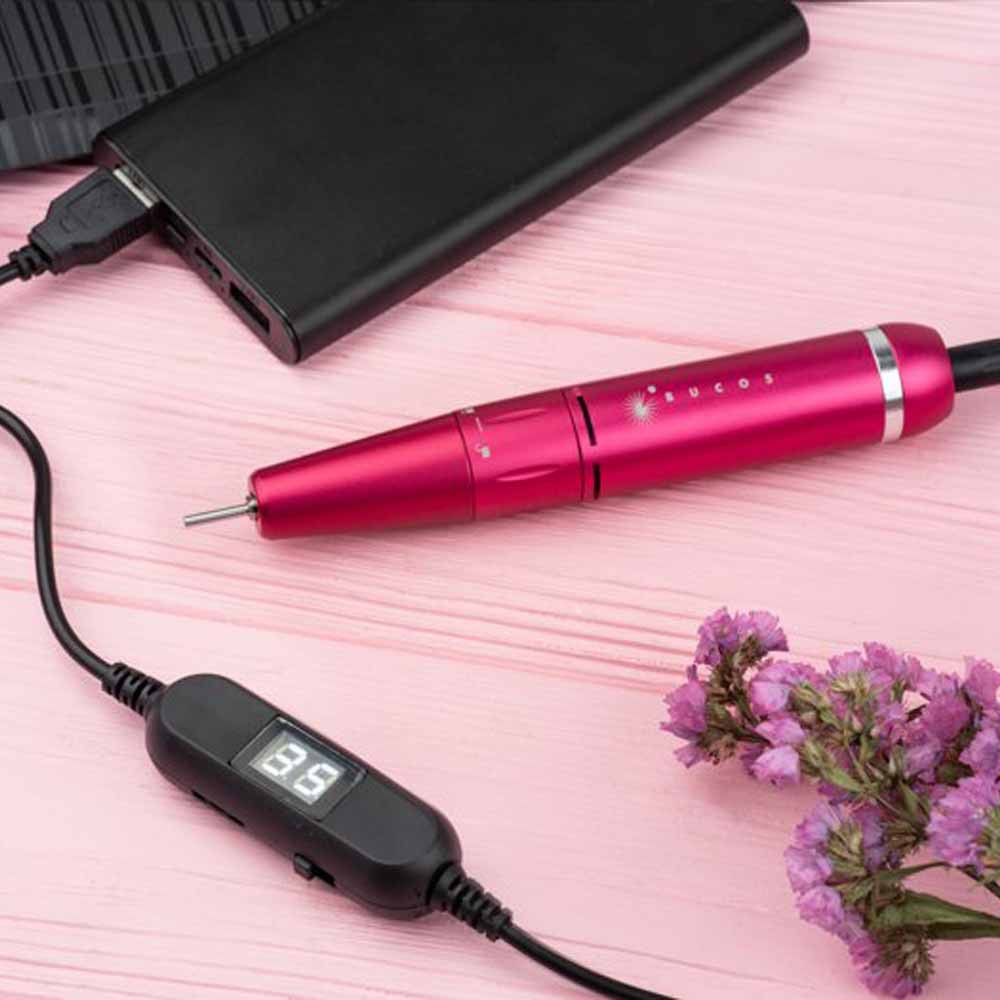 Фрезер для маникюра Bucos I-Zen Pro Nail Drill (45W/35000 оборотов), розовый  Фото 4 
