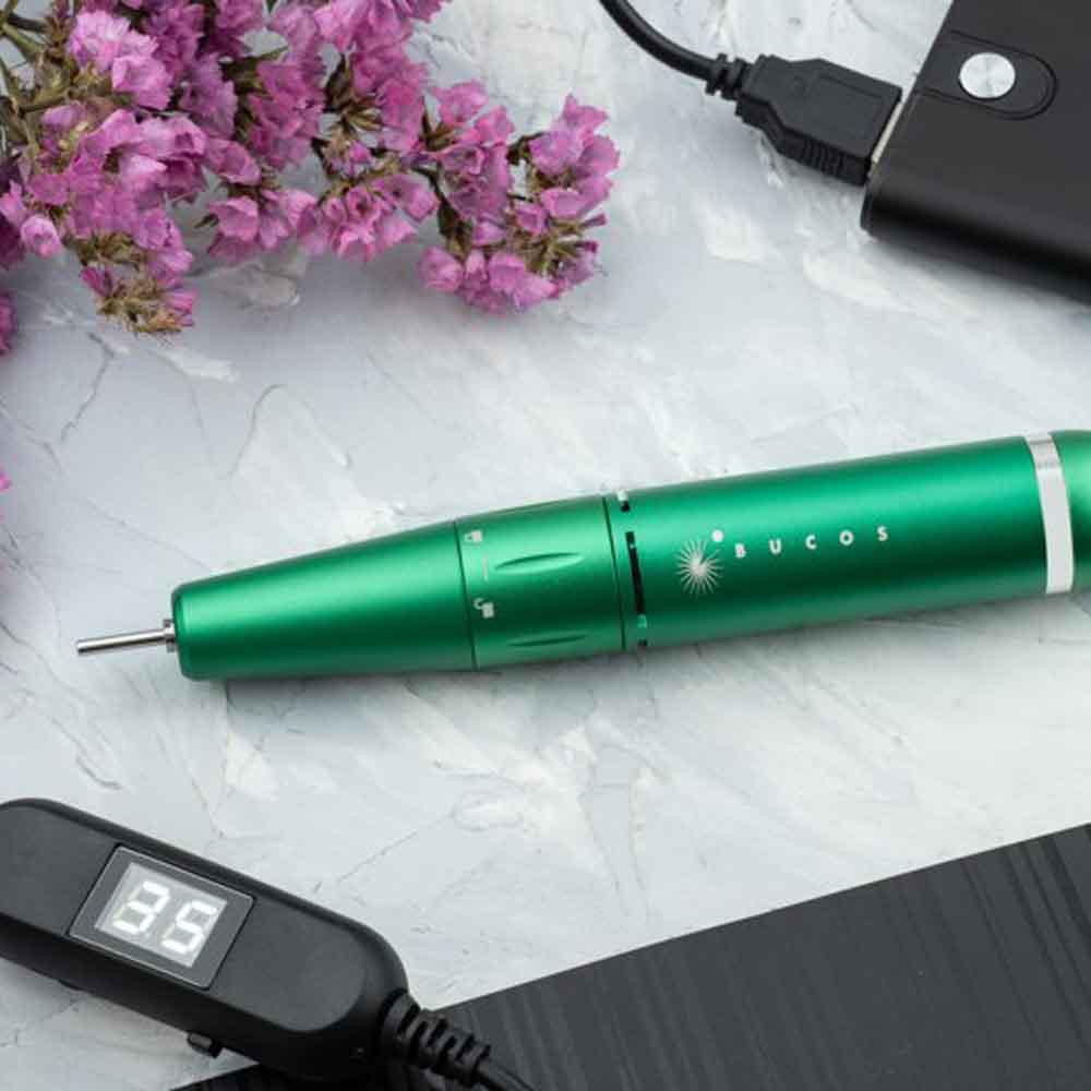 Фрезер для маникюра Bucos I-Zen Pro Nail Drill (45W/35000 оборотов), зеленый  Фото 4 