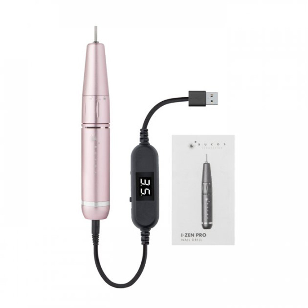 Фрезер для манікюру Bucos I-Zen Pro Nail Drill (45W/35000 обертів), ніжно рожевий  Фото 3 