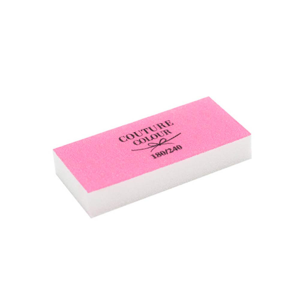 Баф для полировки ногтей брусок Slim Sanding Couture Colour 180.240, белый (розовый)