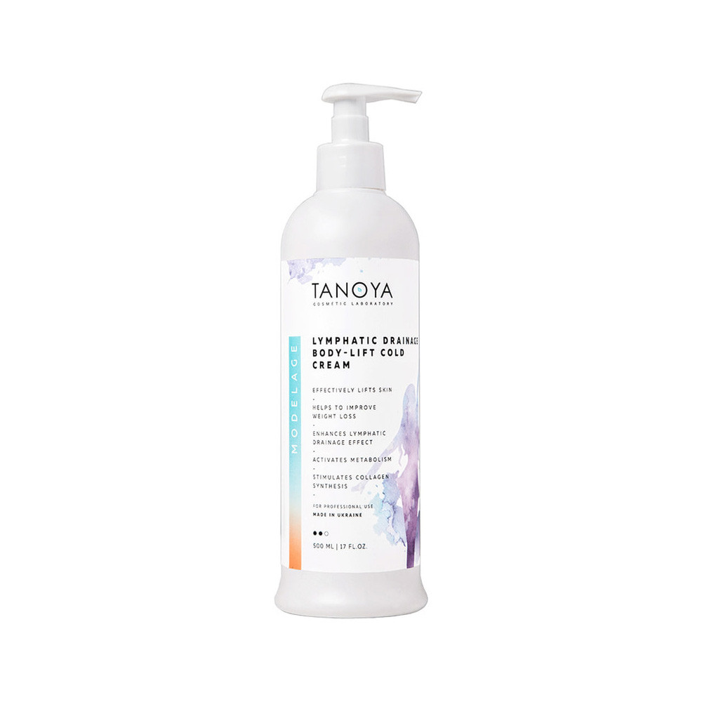 Лимфодренажный крем с охлаждающим эффектом с дозатором Tanoya, 500 мл