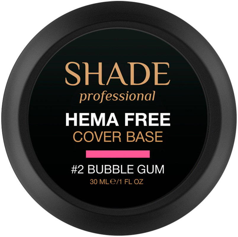 База для ногтей cover Hema Free №2 Bubble Gum Shade 30 мл  Фото 2 