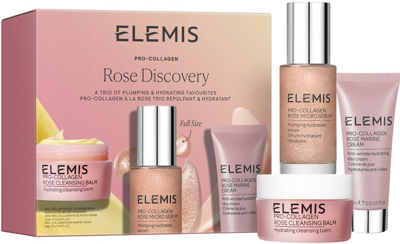 Тріо фаворитів ELEMIS для наповнення та зволоження шкіри з Трояндою - Kit: All About Rose Discover 