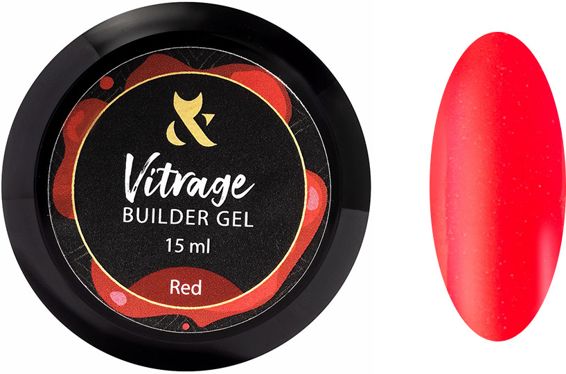 Будівельний гель вітражний Vitrage Builder gel Red F.O.X, 15 мл