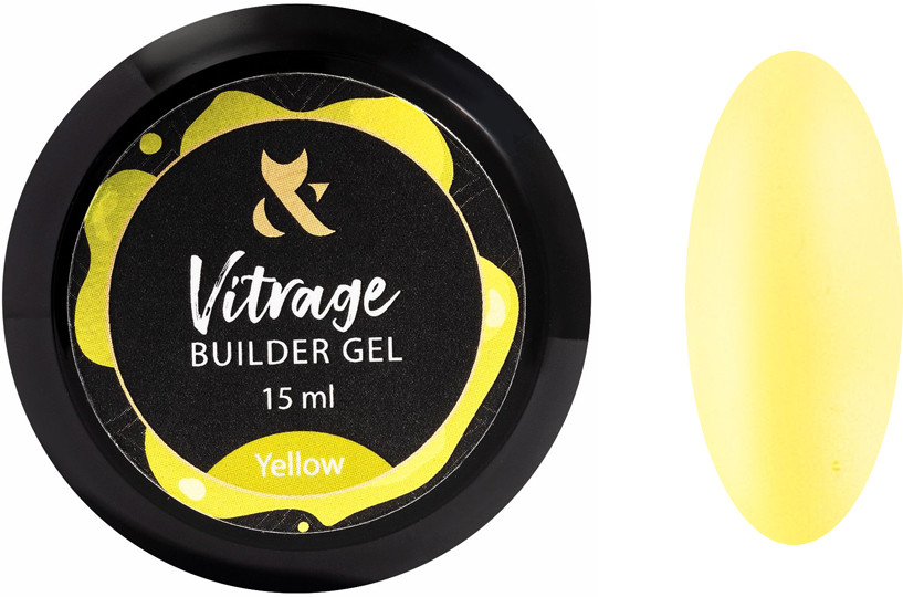 Строительный гель витражный Vitrage Builder gel Yellow F.O.X, 15 мл