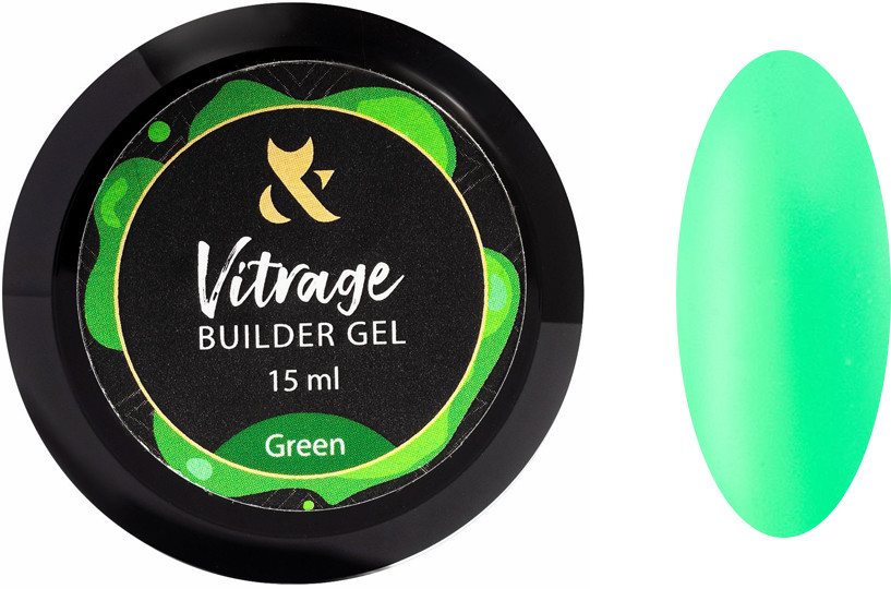 Строительный гель витражный Vitrage Builder gel Green F.O.X, 15 мл