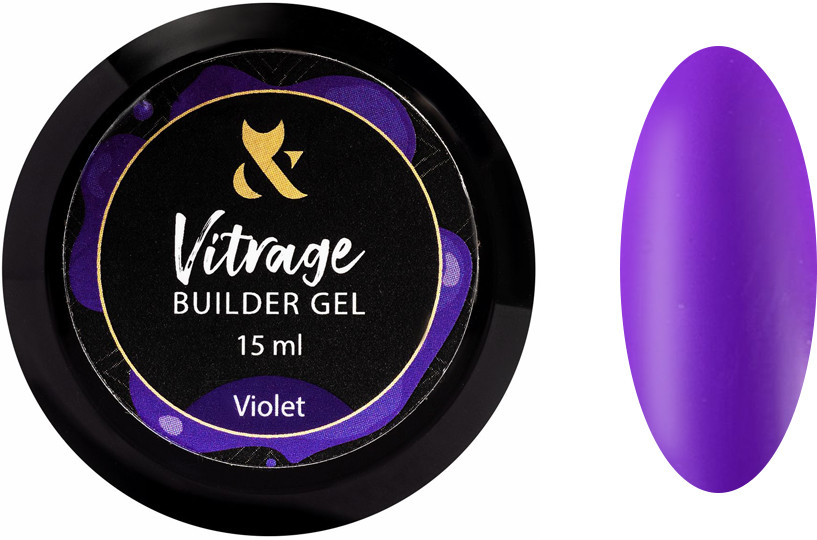 Строительный гель витражный Vitrage Builder Gel Violet F.O.X, 15 мл