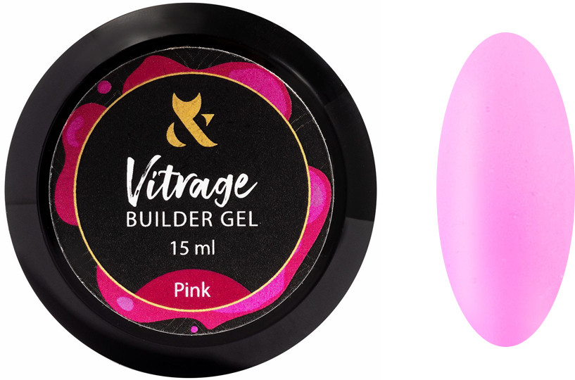 Строительный гель витражный Vitrage Builder gel Pink F.O.X, 15 мл
