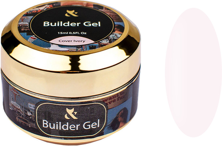 Будівельний гель середньої консистенції Builder gel Cover Ivory F.O.X, 15 мл