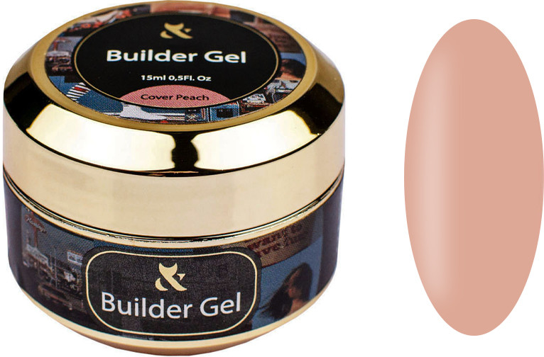 Строительный гель средней консистенции Builder gel Cover Peach F.O.X, 15 мл