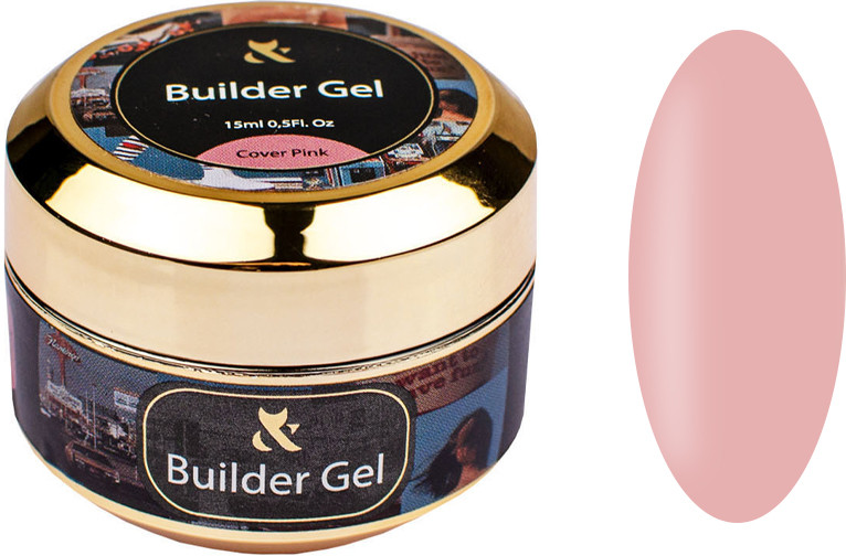 Будівельний гель середньої консистенції Builder gel Cover Pink F.O.X, 15 мл